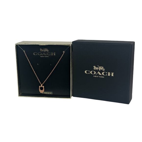 Coach Rose Gold“C” Necklace - Picture 3 of 6
